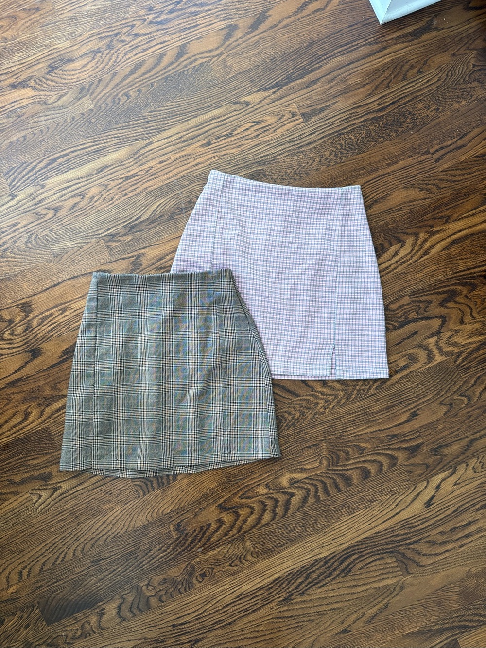 Brandy Melville Plaid Mini Skirts Bundle- Pink Plaid & Brown Plaid